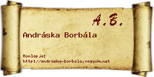 Andráska Borbála névjegykártya
