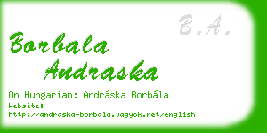borbala andraska business card