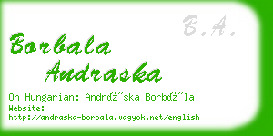 borbala andraska business card